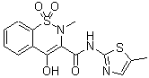结构式 CAS# 71125-38-7, 美洛昔康; 4-羟基-2-甲基-N-(5-甲基-2-噻唑)-2H-1,2-苯并噻嗪-3-甲酰胺 1,1-二氧化物