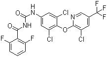 structure of CAS# 71422-67-8, Chlorfluazuron;N-(((3,5-dichloro-4-((3-chloro-5-(trifluoromethyl)-2-pyridinyl)oxy)phenyl)amino)carbonyl)-2,6-difluorobenzamide
