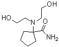 1-[二(2-羟基乙基)氨基]环戊烷甲酰胺分子结构 (CAS 7143-23-9)