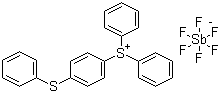 4-Thiophenyl phenyl diphenyl sulfonium hexafluoroantimonate molecular structure (CAS 71449-78-0)