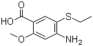 结构式 CAS# 71675-86-0, 2-甲氧基-4-氨基-5-乙硫基苯甲酸
