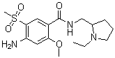 4-Amino-N-[(1-ethyl-2-pyrrolidinyl)methyl]-2-methoxy-5-(methylsulfonyl)benzamide molecular structure (CAS 71676-00-1)