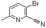 structure of CAS# 717843-48-6, 3-Bromo-6-methyl-2-pyridinecarbonitrile;3-Bromo-6-methylpicolinonitrile; 3-Bromo-6-methylpyridine-2-carbonitrile