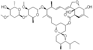结构式 CAS# 71827-03-7, 伊维菌素 B1a
