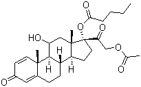 Prednisolone valerate acetate molecular structure (CAS 72064-79-0)