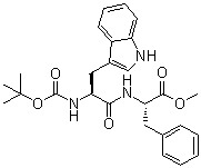 N-[N-[叔丁氧羰基]-L-色氨酰基]-L-苯丙氨酸甲酯分子结构 (CAS 72156-62-8)