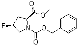 结构式 CAS# 72180-14-4, (2S,4S)-1-(苄氧羰基)-2-(甲氧羰基)-4-氟吡咯烷