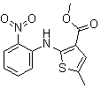 5-Methyl-2-[(2-nitrophenyl)amino]-3-thiophenecarboxylic acid methyl ester molecular structure (CAS 72242-31-0)