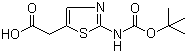 [2-[(tert-Butoxycarbonyl)amino]-1,3-thiazol-5-yl]acetic acid molecular structure (CAS 723278-39-5)