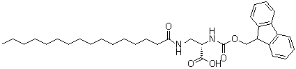 N-[(9H-Fluoren-9-ylmethoxy)carbonyl]-3-[(1-oxohexadecyl)amino]-L-alanine molecular structure (CAS 724785-41-5)