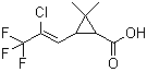 结构式 CAS# 72748-35-7, 三氟氯菊酸; 功夫菊酸; Z-(1R,S)-顺式-2,2-二甲基-3-(2-氯-3,3,3-三氟-1-丙烯基)环丙烷羧酸