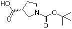 (R)-1-Boc-3-羧基吡咯烷分子结构 (CAS 72925-16-7)