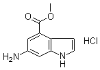结构式 CAS# 731810-08-5, 6-氨基-1H-吲哚-4-羧酸甲酯单盐酸盐