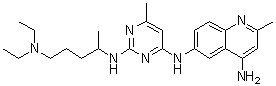 N6-[2-[[4-(二乙基氨基)-1-甲基丁基]氨基]-6-甲基-4-嘧啶基]-2-甲基-4,6-喹啉二胺分子结构 (CAS 733767-34-5)