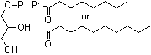 Decanoyl- and octanoyl glycerides molecular structure (CAS 73398-61-5)