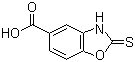 structure of CAS# 7341-98-2, 2,3-Dihydro-2-thioxo-5-benzoxazolecarboxylic acid;2-Mercapto-5-benzoxazolecarboxylic acid