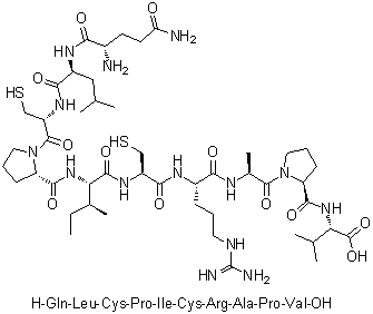L-Glutaminyl-L-leucyl-L-cysteinyl-L-prolyl-L-isoleucyl-L-cysteinyl-L-arginyl-L-alanyl-L-prolyl-L-valine molecular structure (CAS 735329-46-1)