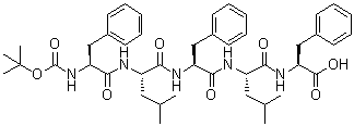 N-[叔丁氧羰基]-L-苯丙氨酰-L-亮氨酰-L-苯丙氨酰-L-亮氨酰-L-苯丙氨酸分子结构 (CAS 73572-58-4)
