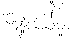 8-Isocyano-2,2,14,14-tetramethyl-8-(4-tolylsulfonyl)pentadecanedioic acid diethyl ester molecular structure (CAS 738606-44-5)