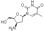 1-(3-Amino-2,3-dideoxy-beta-D-threo-pentofuranosyl)-5-methyl-2,4(1H,3H)-pyrimidinedione molecular structure (CAS 73971-79-6)