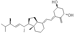 (1alpha,3beta,5E,7E,22E)-9,10-开环麦角甾-5,7,10(19),22-四烯-1,3-二醇分子结构 (CAS 74007-20-8)
