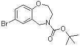 structure of CAS# 740842-73-3, 1,1-Dimethylethyl 7-bromo-2,3-dihydro-1,4-benzoxazepine-4(5H)-carboxylate