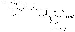 甲氨蝶呤二钠盐分子结构 (CAS 7413-34-5)