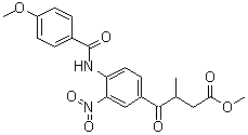 4-[(4-Methoxybenzoyl)amino]-beta-methyl-3-nitro-gamma-oxo-benzenebutanoic acid methyl ester molecular structure (CAS 74149-72-7)