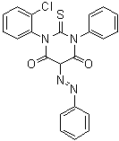 1-(2-Chlorophenyl)dihydro-3-phenyl-5-(2-phenyldiazenyl)-2-thioxo-4,6(1H,5H)-pyrimidinedione molecular structure (CAS 74322-36-4)