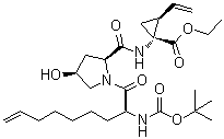 (1R,2S)-1-[[[(2S,4S)-1-[(2S)-2-[[(1,1-Dimethylethoxy)carbonyl]amino]-1-oxo-8-nonen-1-yl]-4-hydroxy-2-pyrrolidinyl]carbonyl]amino]-2-ethenylcyclopropanecarboxylic acid ethyl ester molecular structure (CAS 744250-77-9)