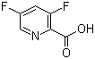 结构式 CAS# 745784-04-7, 3,5-二氟-2-吡啶羧酸