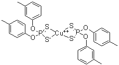 二硫代磷酸 O-间甲苯基 O-对甲苯基酯铜盐分子结构 (CAS 7464-04-2)