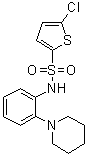 5-氯-N-[2-(1-哌啶基)苯基]-2-噻吩磺酰胺分子结构 (CAS 746609-35-8)