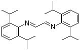 structure of CAS# 74663-75-5, N,N'-Bis(2,6-diisopropylphenyl)ethanediimine;N,N'-Bis(2,6-diisopropylphenyl)glyoxaldiimine; 1,4-Bis(2,6-diisopropylphenyl)-1,4-diaza-1,3-butadiene; Glyoxal bis[(2,6-diisopropylphenyl)imine]; N,N'-1,2-Ethanediylidenebis[2,6-bis(1-methylethyl)benzenamine]; N,N'-1,2-Ethanediylidenebis[2,6-bis(1-methylethyl)phenylamine]; N,N'-Bis(2,6-diisopropylphenyl)-1,4-diazabutadiene; N,N'-Bis(2,6-diisopropylphenyl)ethane-1,2-diimine