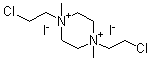 1,4-二(2-氯乙基)-1,4-二甲基哌嗪鎓二碘化物分子结构 (CAS 7470-46-4)