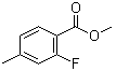 structure of CAS# 74733-29-2, 2-Fluoro-4-methylbenzoic acid methyl ester;Methyl 2-fluoro-4-methylbenzoate