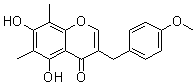 structure of CAS# 74805-89-3, 5,7-Dihydroxy-3-[(4-methoxyphenyl)methyl]-6,8-dimethyl-4H-1-benzopyran-4-one