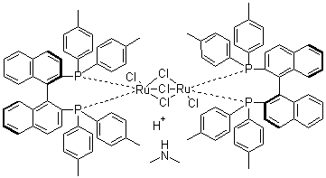 结构式 CAS# 749935-02-2, 三(mu-氯)双[(R)-(+)-2,2'-双(二对甲苯基膦)-1,1'-联萘]二氯化二钌二甲基铵盐