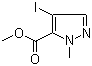 4-Iodo-1-methyl-1H-pyrazole-5-carboxylic acid methyl ester molecular structure (CAS 75092-26-1)