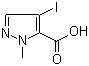 structure of CAS# 75092-30-7, 4-Iodo-1-methyl-1H-pyrazole-5-carboxylic acid;4-Iodo-2-methyl-2H-pyrazole-3-carboxylic acid