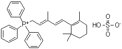 [3-Methyl-5-(2,6,6-trimethyl-1-cyclohexen-1-yl)-2,4-pentadienyl]triphenylphosphonium hydrogen sulfate molecular structure (CAS 751-83-7)