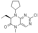 (7R)-2-Chloro-8-cyclopentyl-7-ethyl-7,8-dihydro-5-methyl-6(5H)-pteridinone molecular structure (CAS 755039-55-5)