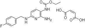 structure of CAS# 75507-68-5, Flupirtine maleate;Ethyl 2-amino-6-[(4-fluorobenzyl)amino]pyridine-3-carbamate compound with maleic acid (1:1)