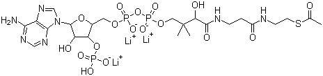 乙酰辅酶 A 三锂盐分子结构 (CAS 75520-41-1)