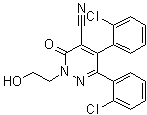 5,6-二(2-氯苯基)-2,3-二氢-2-(2-羟基乙基)-3-氧代-4-哒嗪甲腈分子结构 (CAS 75660-48-9)