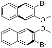 结构式 CAS# 75714-60-2, (S)-3,3'-二溴-2,2'-二甲氧基-1,1'-联萘