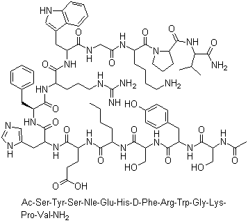 structure of CAS# 75921-69-6, Melanotan-1;Melanotropin; 4-Nle-7-phe-alpha-msh; 4-Norleucyl-7-phenylalanine-alpha-msh