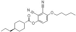反式-4-丙基-环己烷羧酸 2,3-二氰基-4-(戊氧基)苯基酯分子结构 (CAS 75941-50-3)