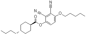 trans-4-Butylcyclohexanecarboxylic acid 2,3-dicyano-4-(pentyloxy)phenyl ester molecular structure (CAS 75941-51-4)