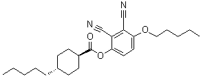 反式-4-戊基-环己烷羧酸 2,3-二氰基-4-(戊氧基)苯基酯分子结构 (CAS 75941-52-5)